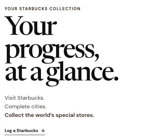 Starbies Tracker visit and collection goals